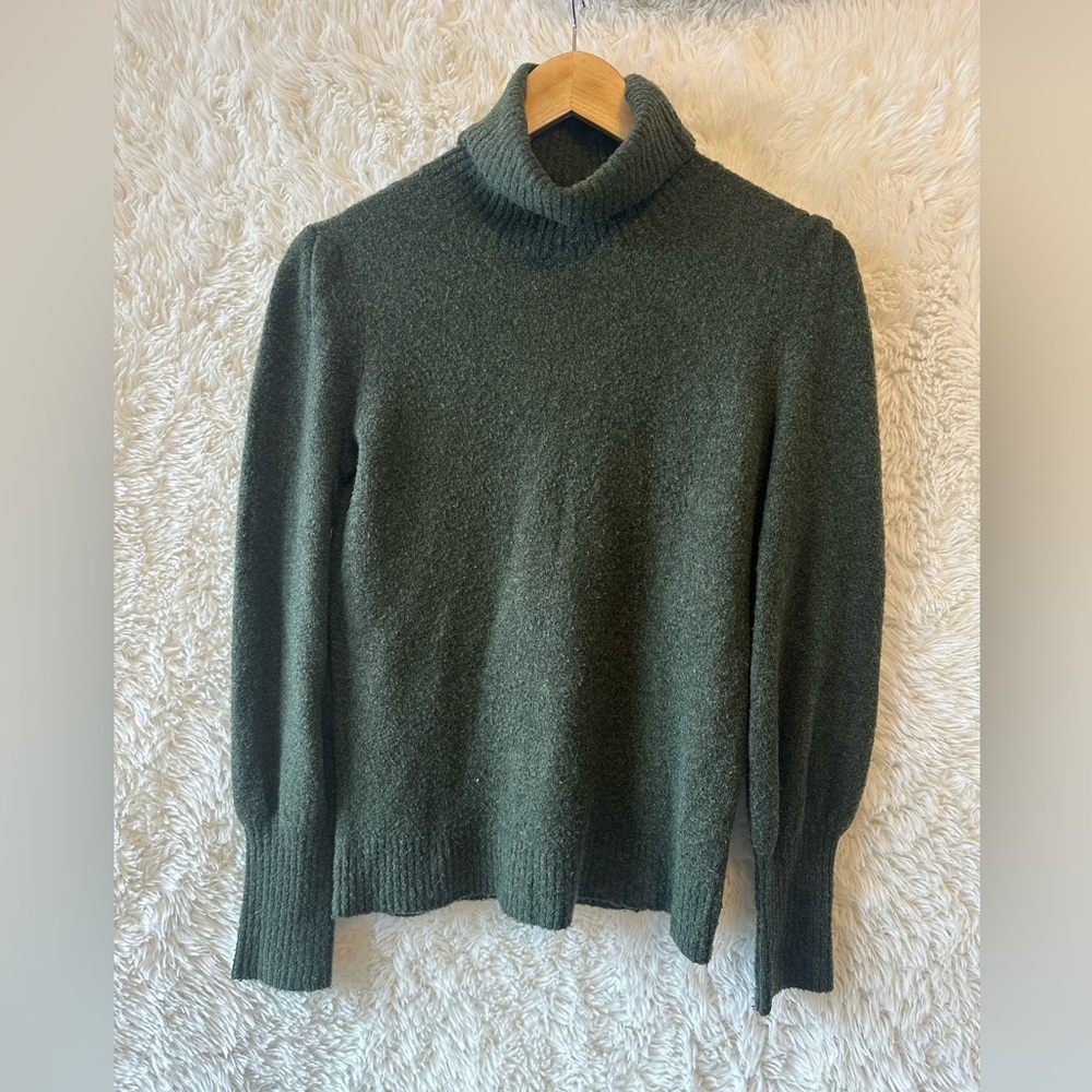 J-crew wool moss green turtleneck